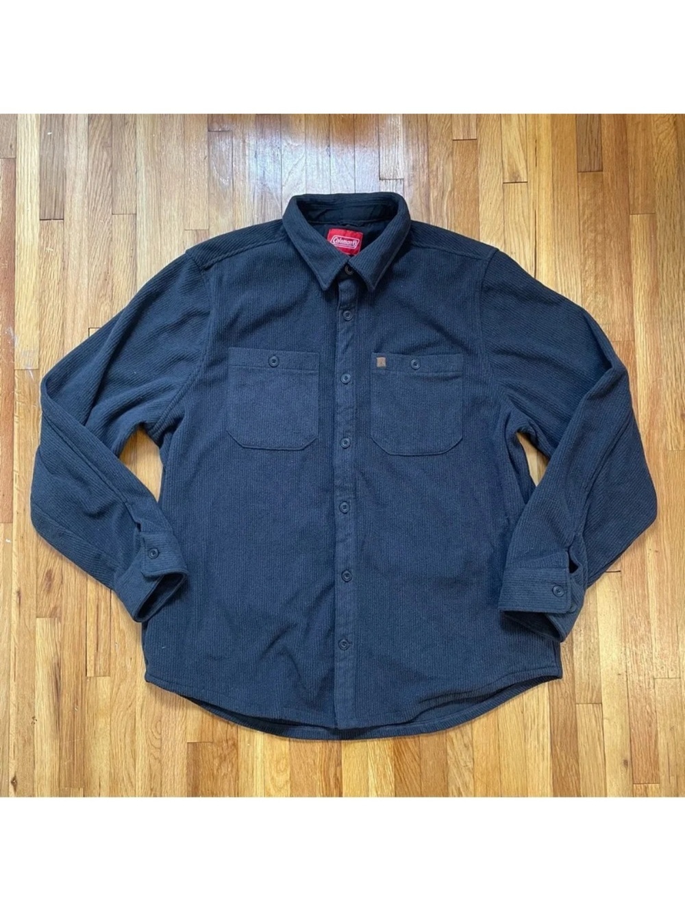 Coleman Shacket Button Down Shirt Mens Size XL Grey Lightweight Jacket Soft Rib